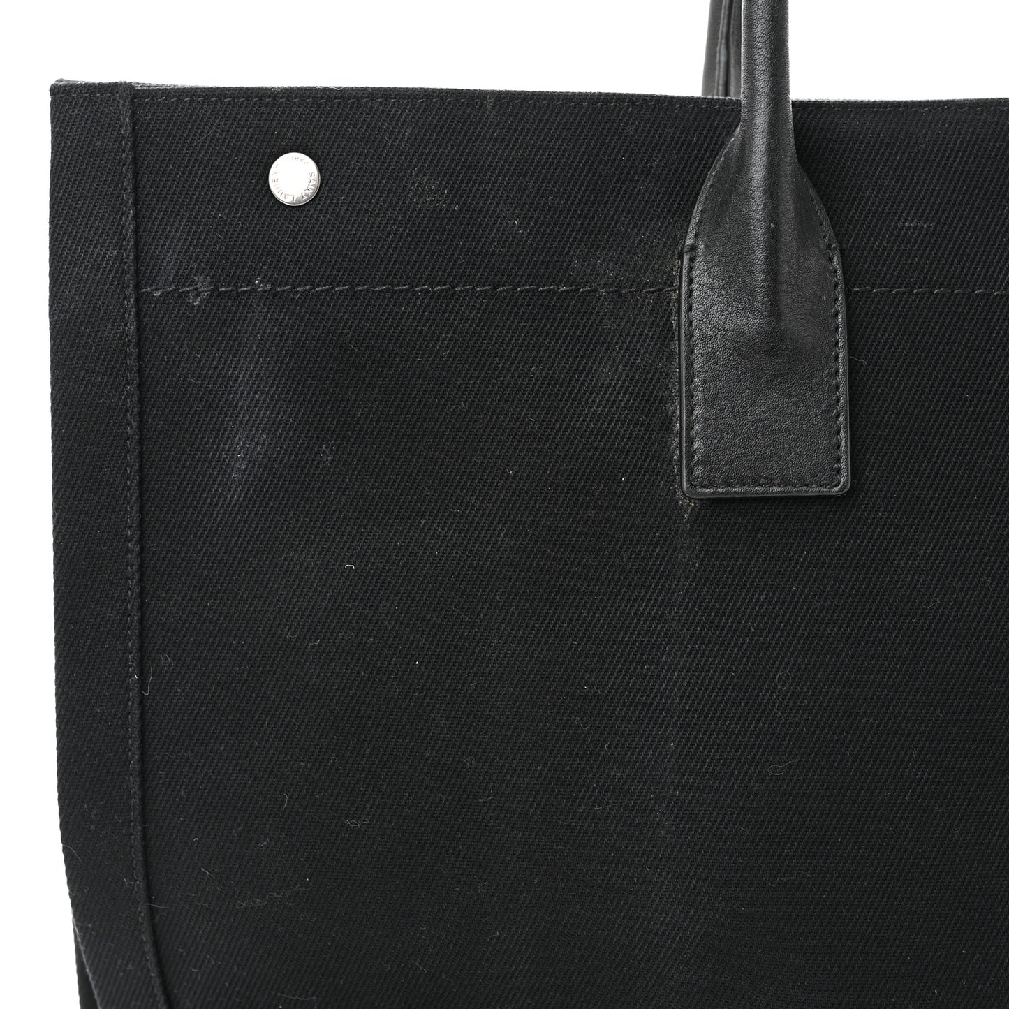 Linen Calfskin Rive Gauche Tote Black