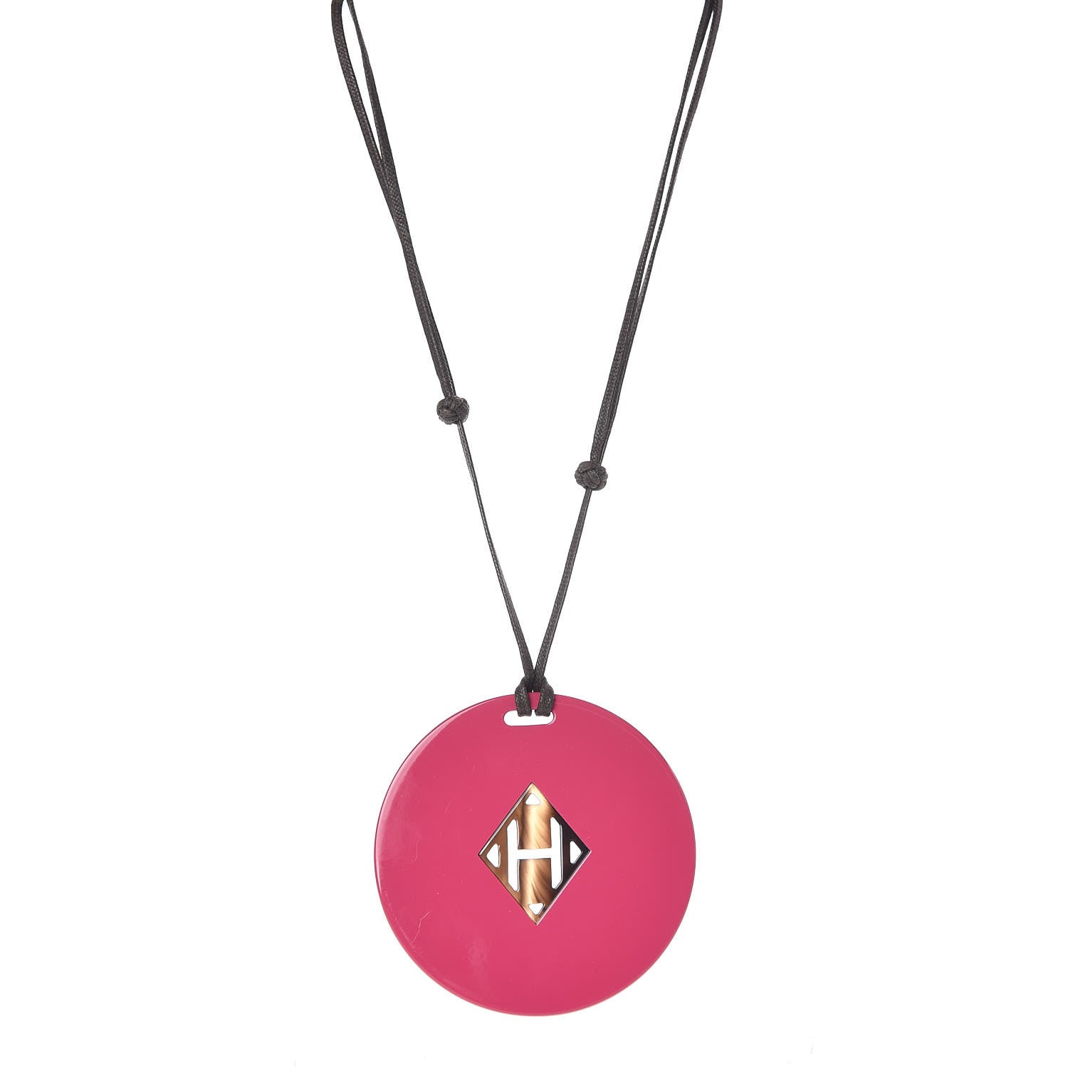 Hermes Buffalo Horn Lacquer Kuartz Necklace 1 of 4