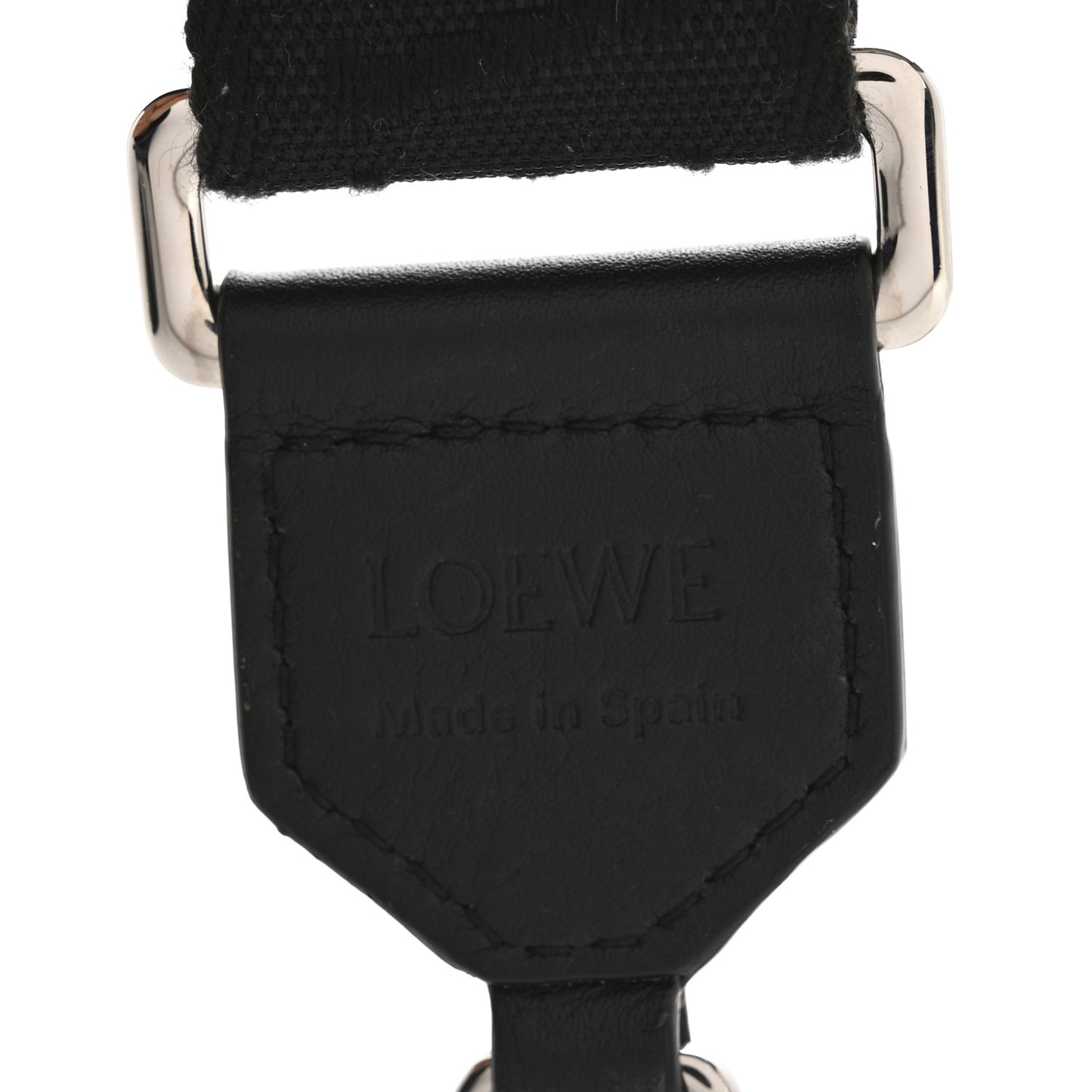 Calfskin Jacquard Webbing Anagram Strap Black