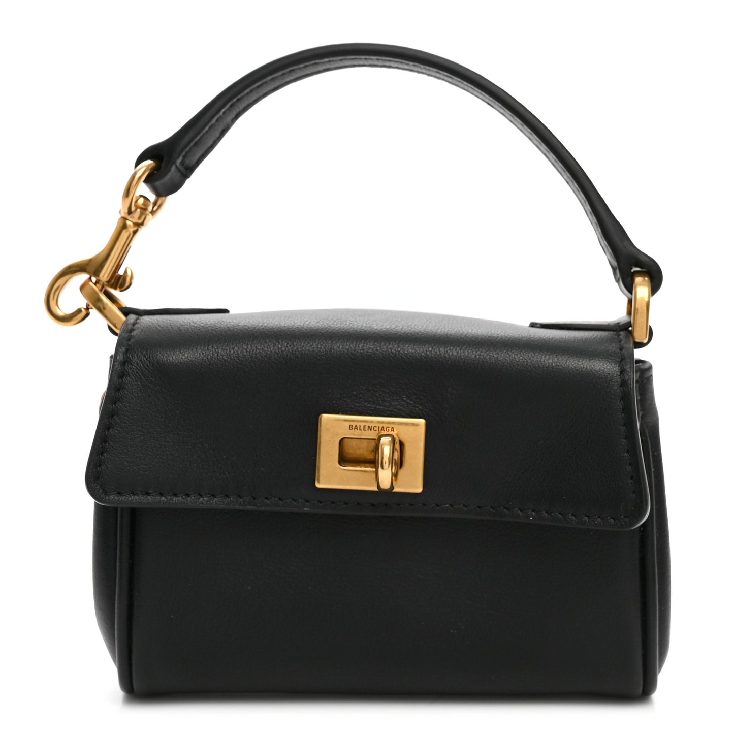 Smooth Calfskin Rodeo Micro Bag Charm Black