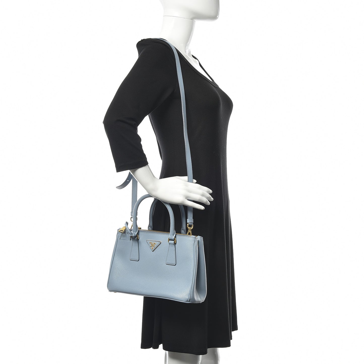 Saffiano Galleria Mini Double Zip Tote Aviazione