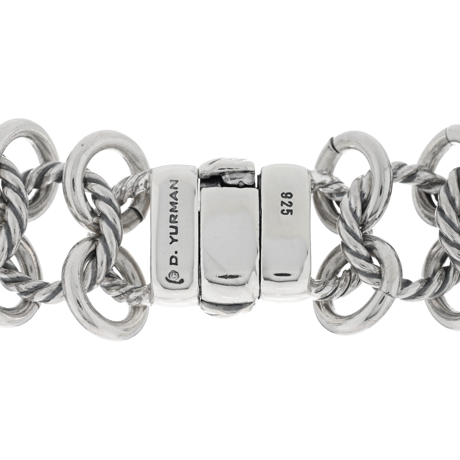 David Yurman Sterling Silver 18K Yellow Gold Blue Topaz 16mm Choker Necklace 4 of 4