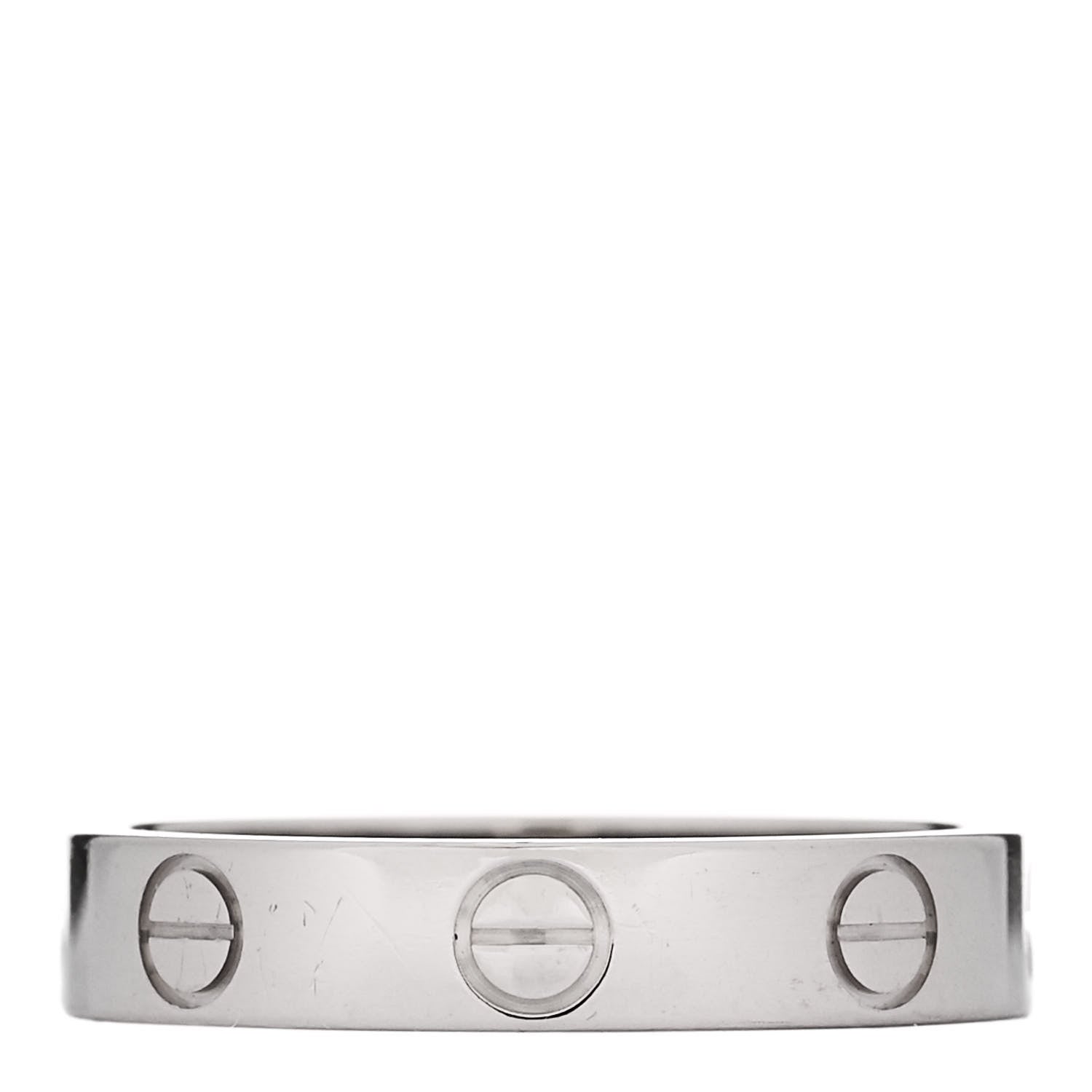 Cartier 18K White Gold 3.5mm LOVE Wedding Band Ring 51 5.75 3 of 4