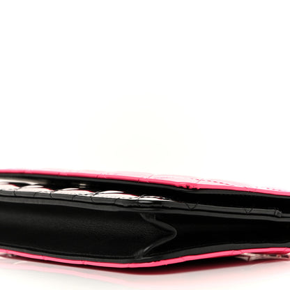 Chanel Patent Quilted Bi-Color Wallet On Chain WOC Pink Black 11 of 11