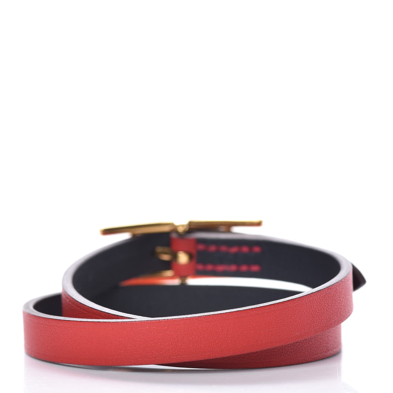 Hermes Swift Behapi Double Tour Bracelet T3 Rouge De Coeur Bleu Indigo 3 of 7