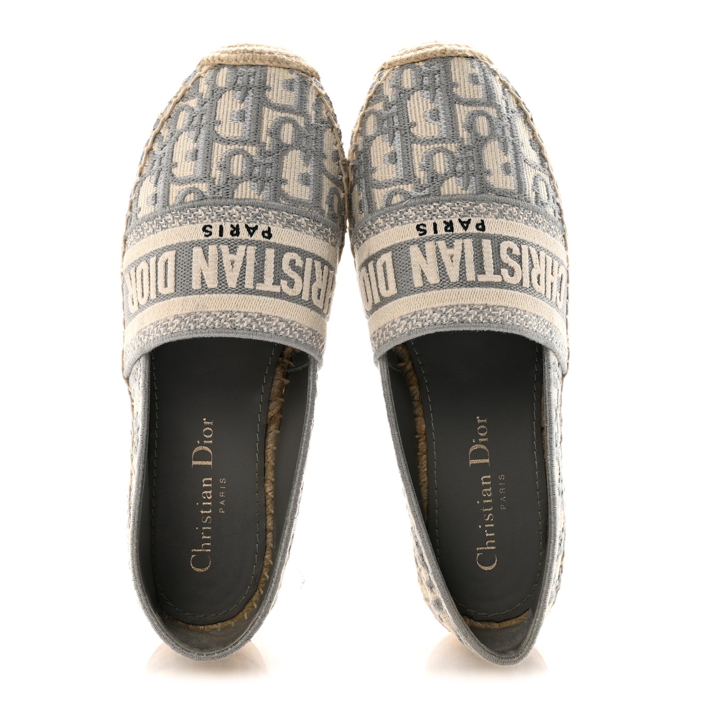 Oblique Embroidered Granville 15mm Espadrilles 35.5 Grey Stone