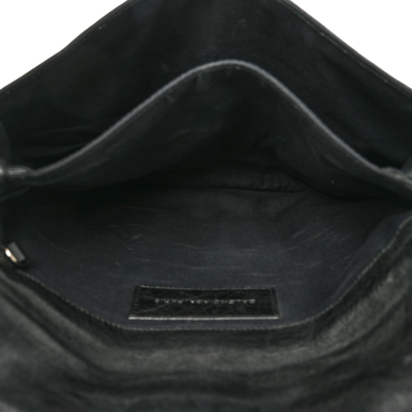 Agneau Giant 21 Silver Hardware Envelope Clutch Black