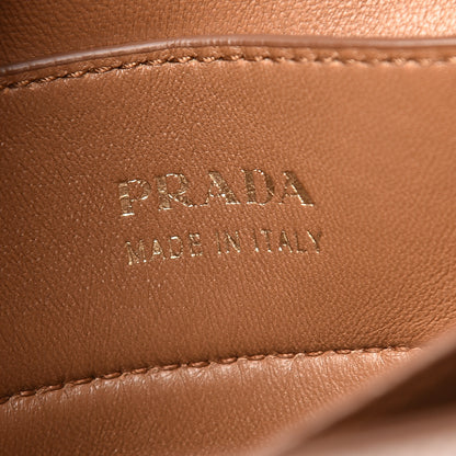 Prada Saffiano Cuir Small Bi-Color Double Bag Talco Caramel 8 of 16