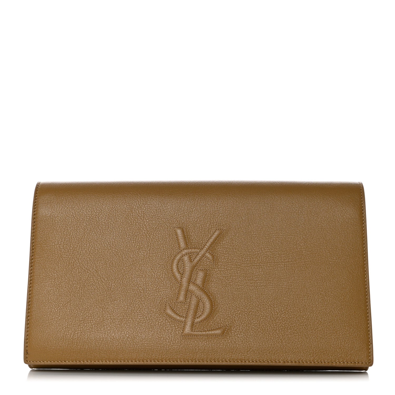 Saint Laurent Calfskin Monogram Large Belle De Jour Clutch Beige 1 of 11