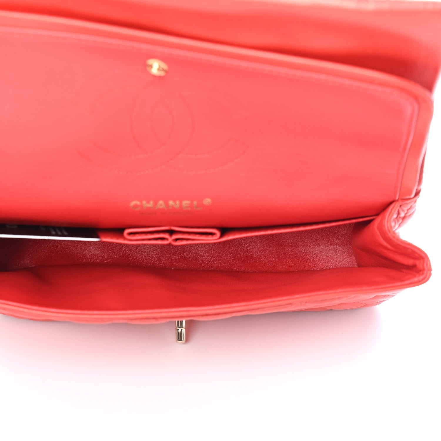 Chanel Lambskin Quilted Medium Double Flap Red 5 of 9
