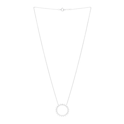 Tiffany Platinum Diamond Open Circle Pendant Necklace 3 of 4