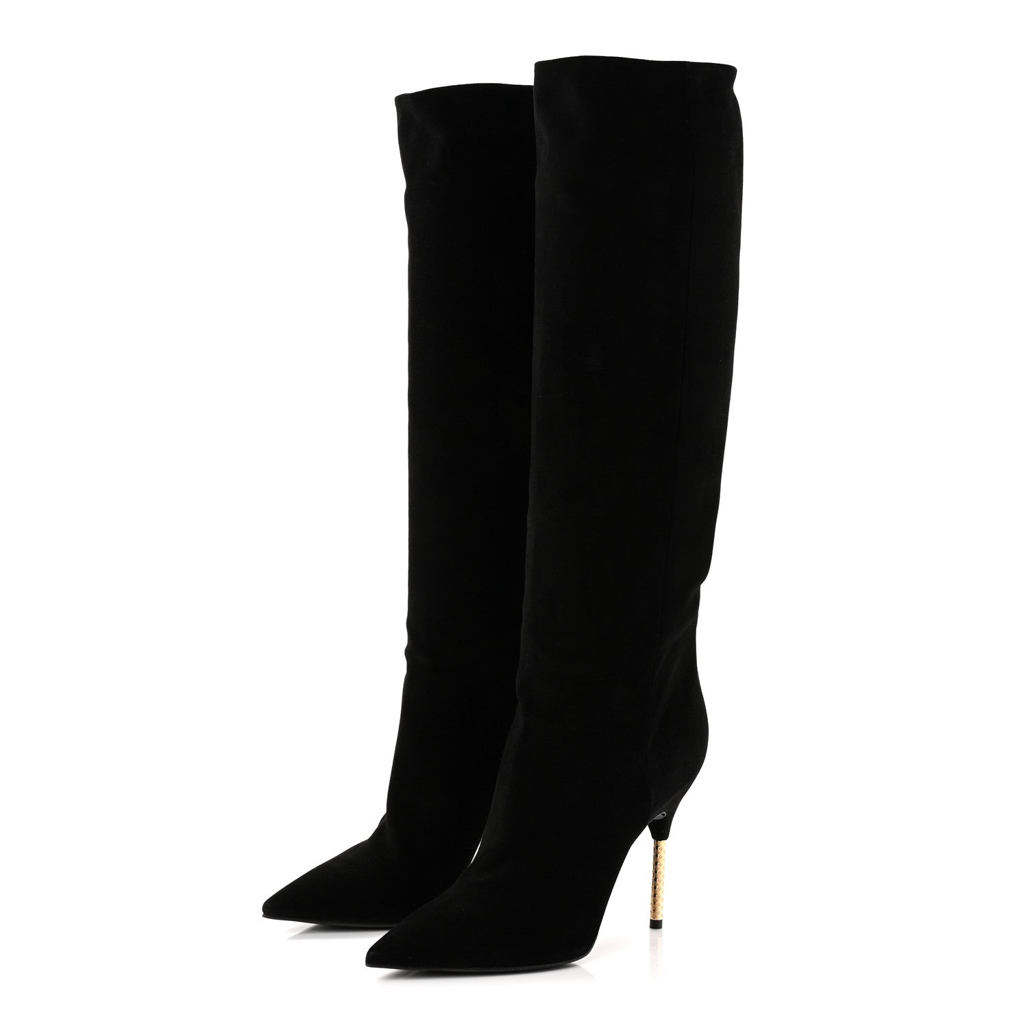 Louis Vuitton Suede High Boots 41 Black 3 of 9