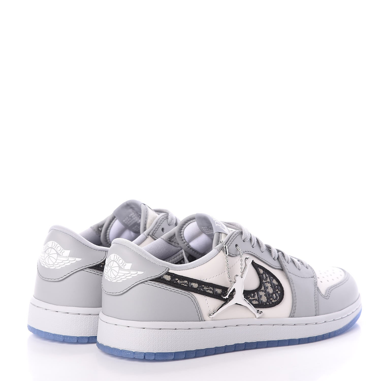 Christian Dior X NIKE AIR JORDAN Calfskin Mens Oblique Low Sneakers 40 Beige White 4 of 12