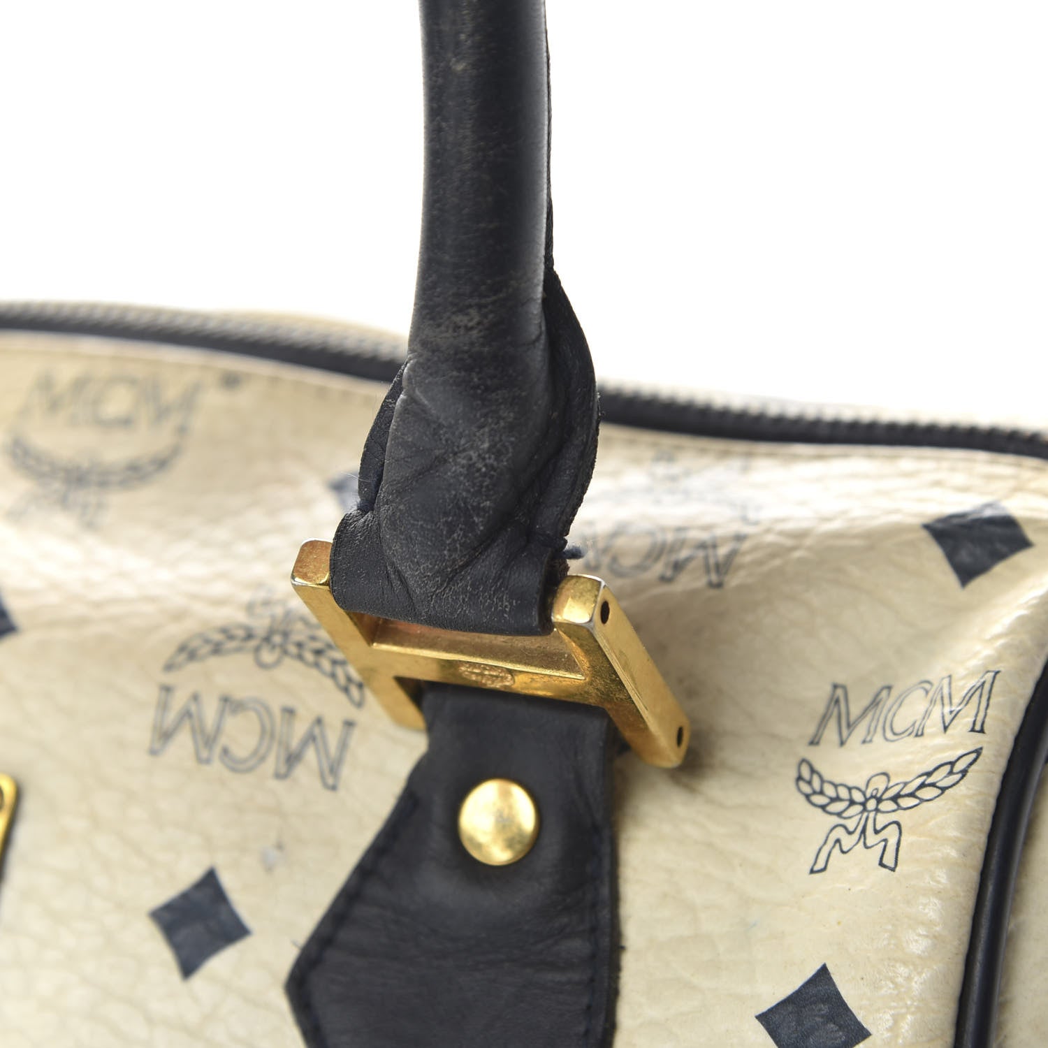 MCM Visetos Essential Boston Bag White 14 of 14