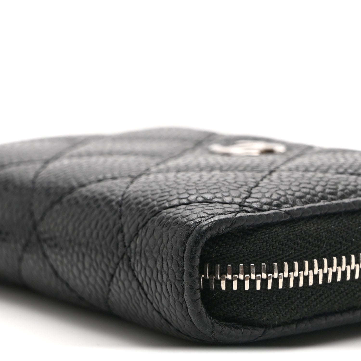 Chanel Caviar Quilted Zip Coin Purse Black 9 of 10