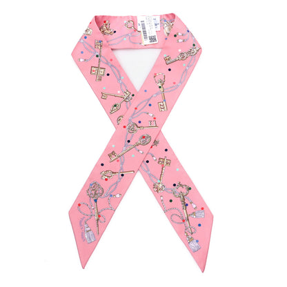 Hermes Silk Les Cles A Pois Twilly Rose Beige Multicolor 1 of 3