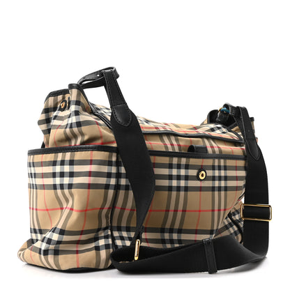 Burberry Nylon Vintage Check Logo Diaper Bag 3 of 10