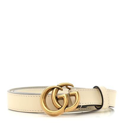 Gucci Calfskin Double G 20mm Belt 85 34 Mystic White 1 of 4