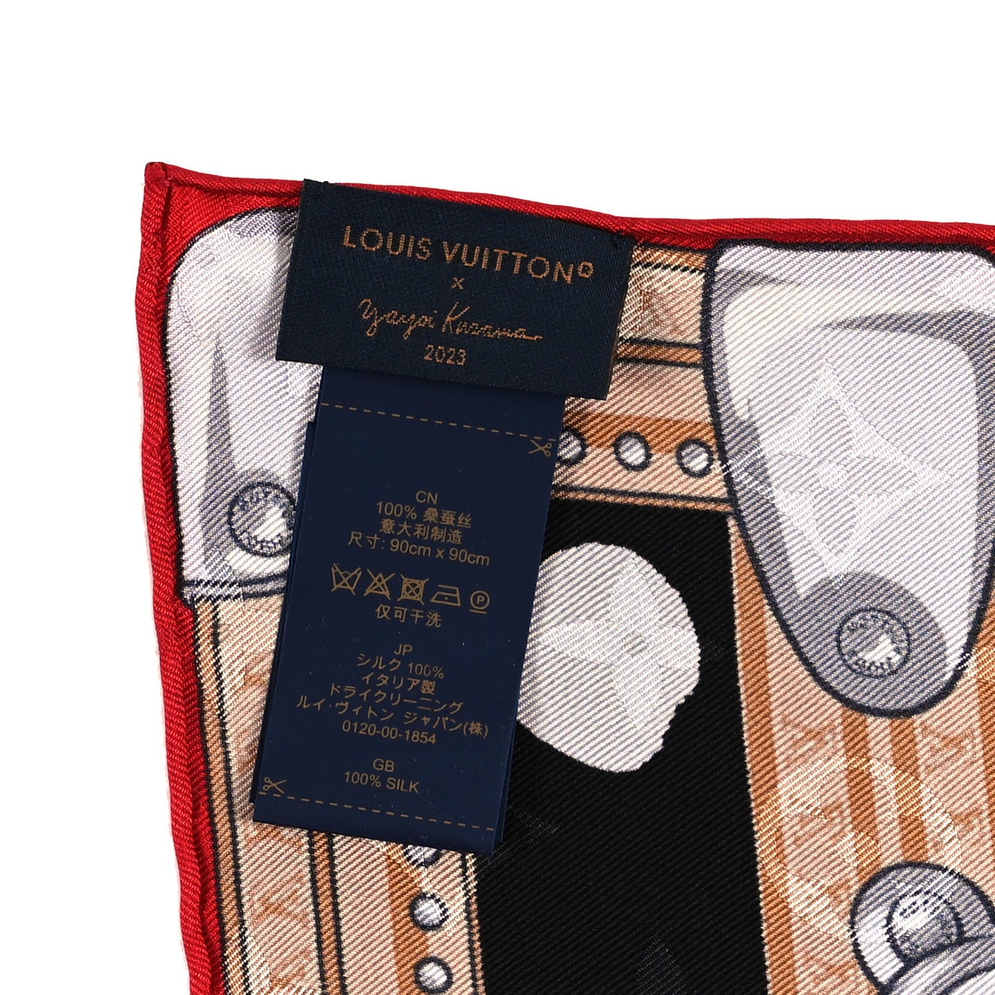 LV X YK Silk Monogram Dots Square Scarf 90 Black