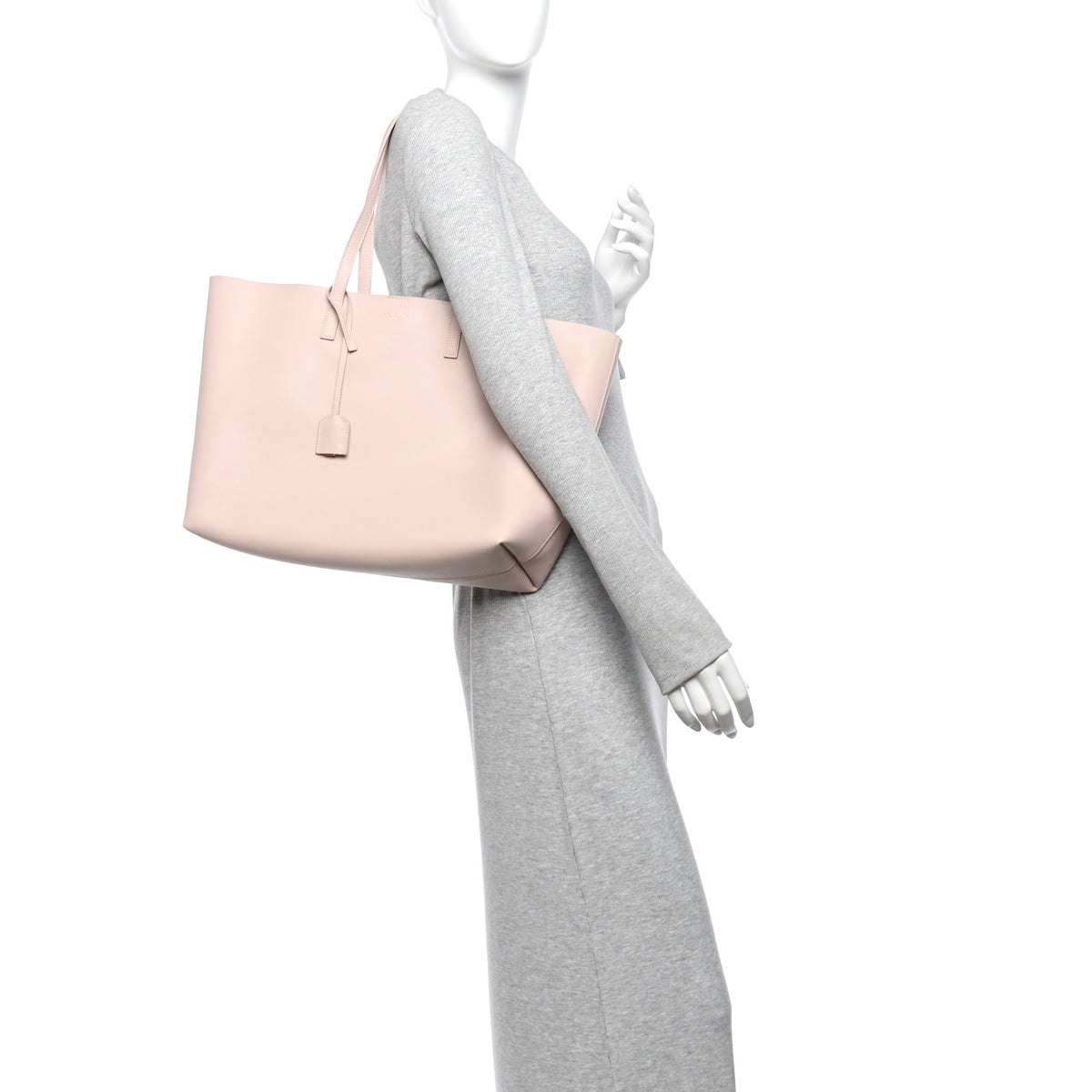 Calfskin Large Shopping Tote Marble Pink