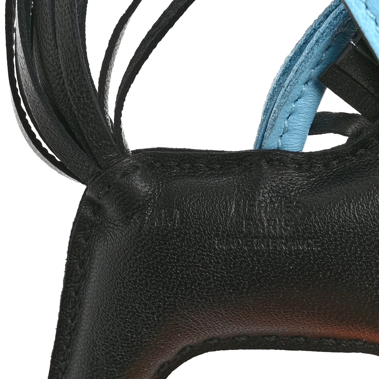 Hermes Milo Lambskin Grigri Rodeo Robeo 24 Bag Charm PM Black Vert Mangrove Celeste 3 of 4