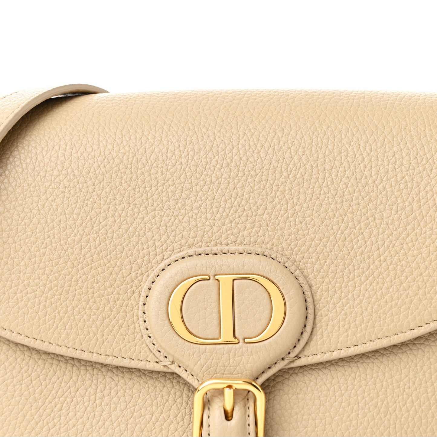 Grained Calfskin Medium Bobby Flap Beige