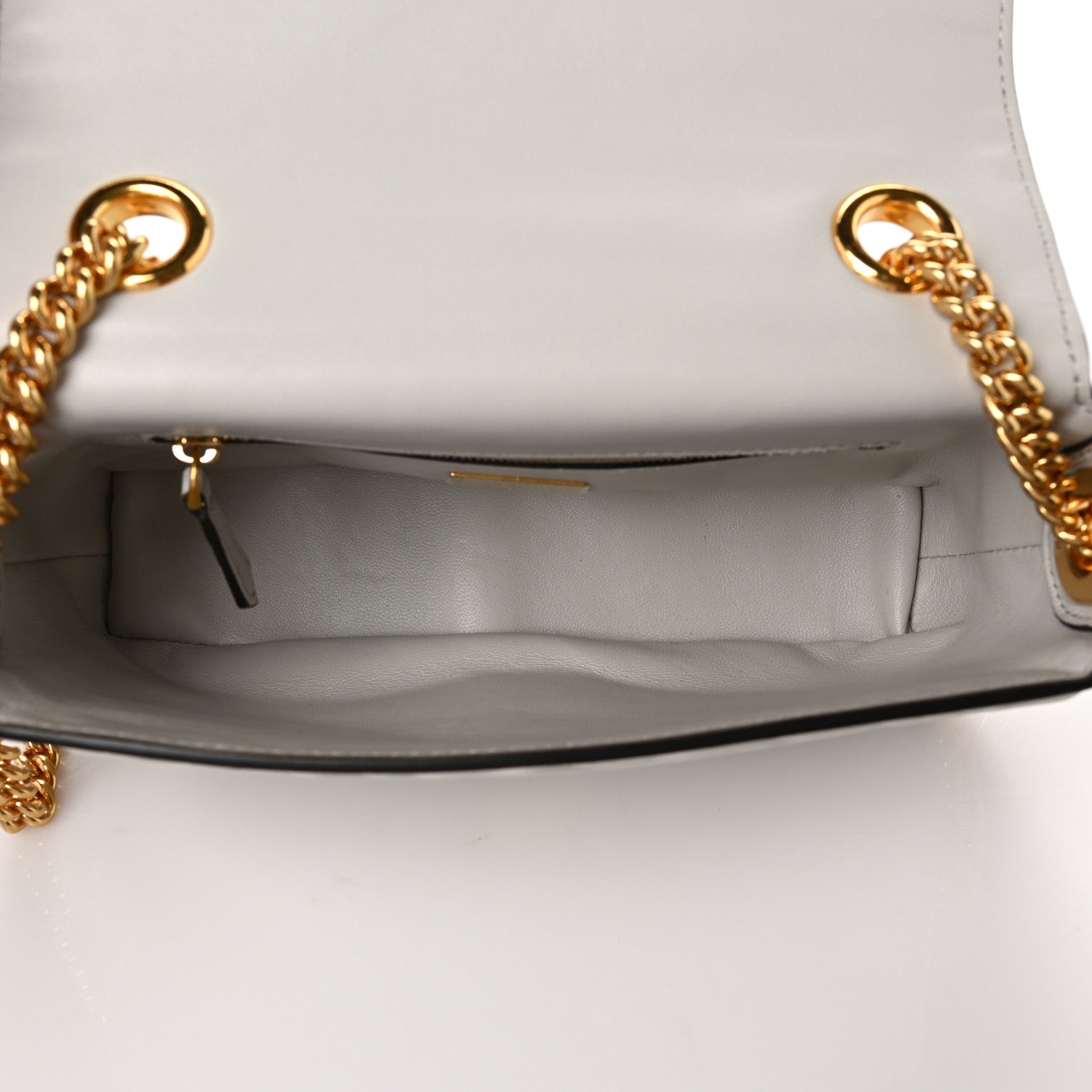 Fendi Nappa Small FF Embossed Midi Chain Baguette Ghiaia 5 of 8