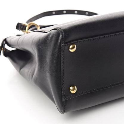 Fendi Vitello Morgan Shiny Nappa Medium Peekaboo Iconic Satchel Black 9 of 19
