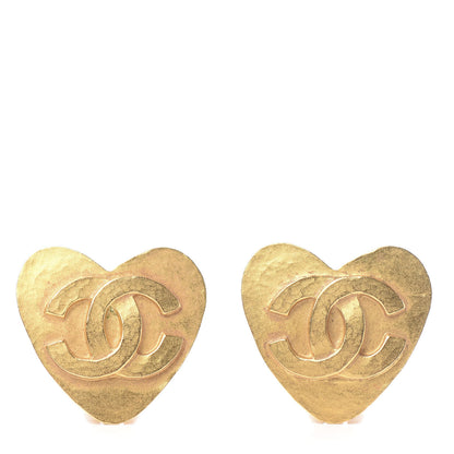Chanel CC Heart Clip On Earrings Gold 1 of 4