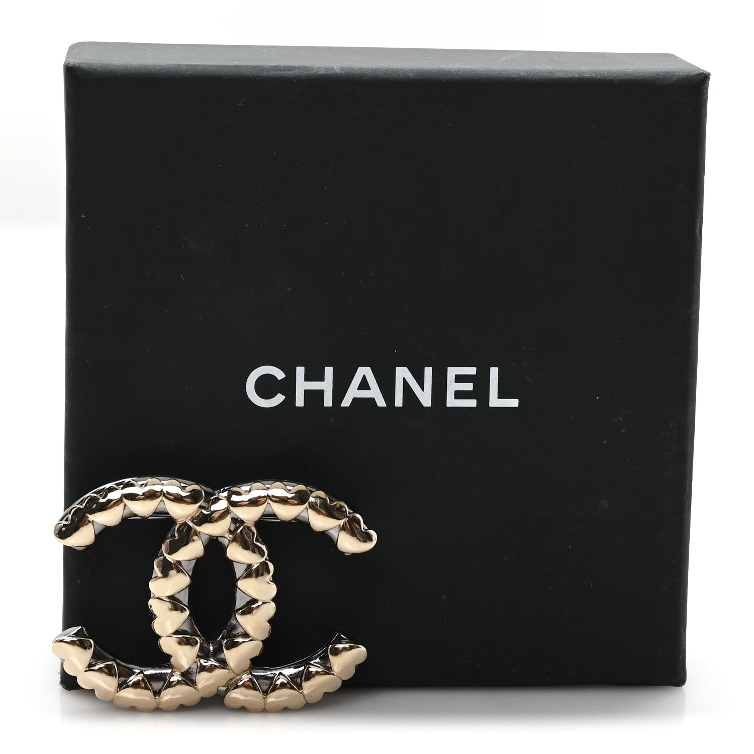 Chanel Metal CC Heart Brooch Gold Silver 4 of 4