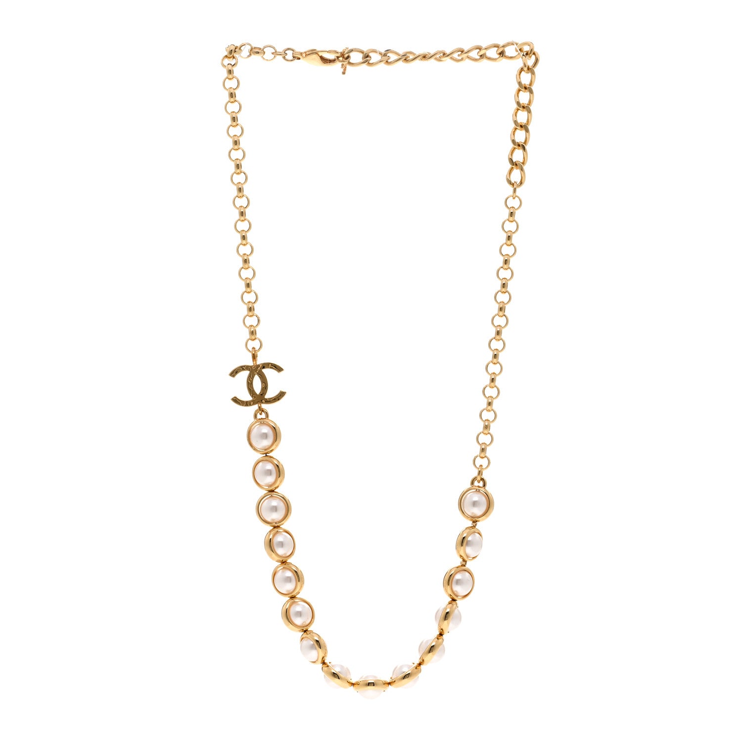 Chanel Pearl CC Short Necklace Gold 3 of 6