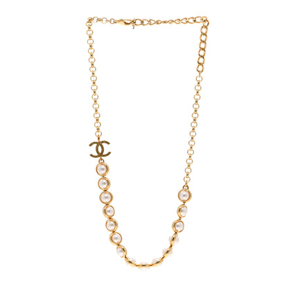 Chanel Pearl CC Short Necklace Gold 3 of 6