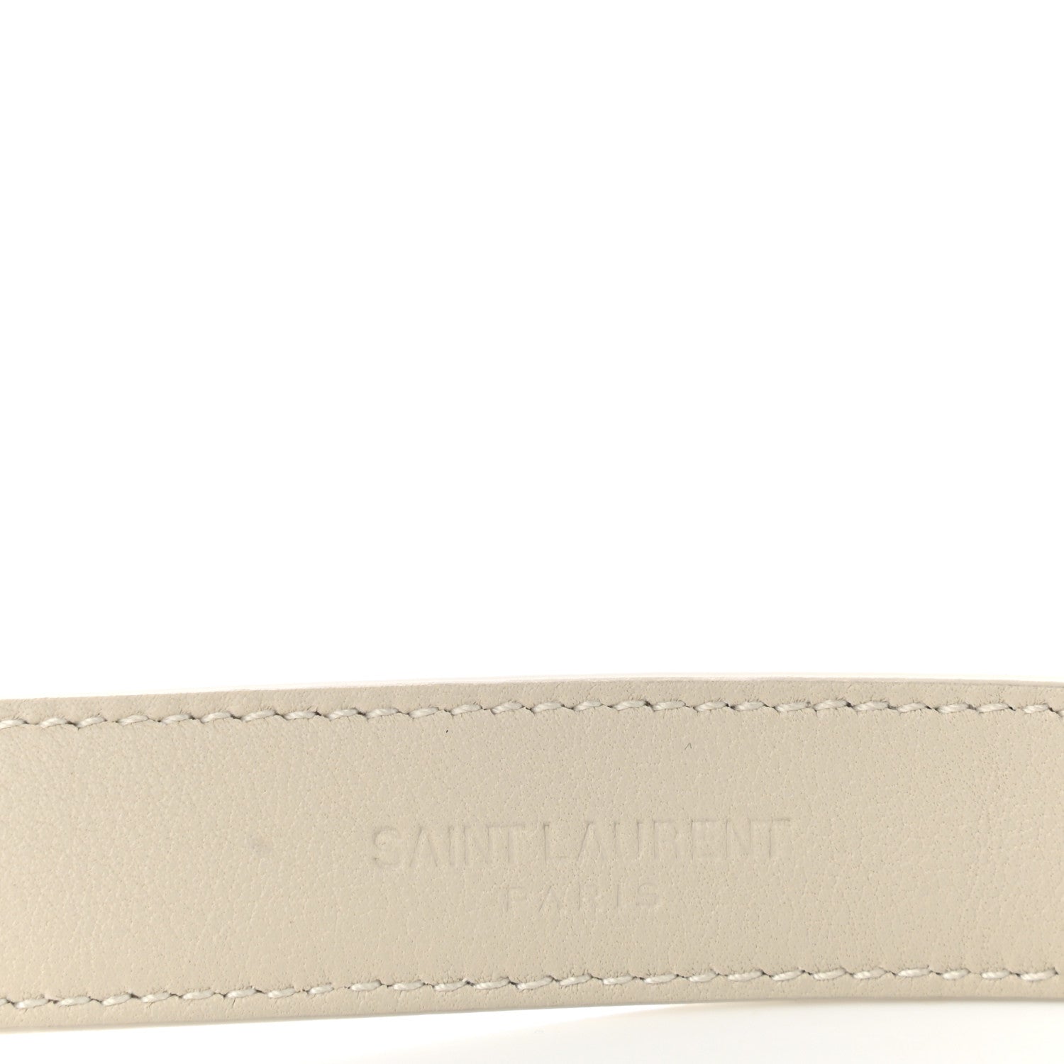Saint Laurent Smooth Calfskin Monogram Square Buckle Belt 75 30 White 3 of 6