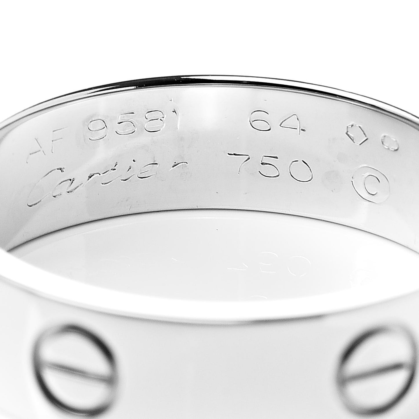 18K White Gold 5.5mm LOVE Ring 64 10.75