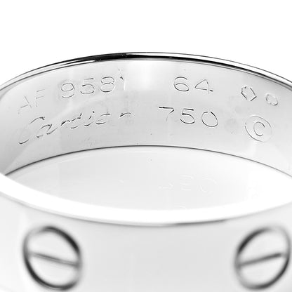 Cartier 18K White Gold 5.5mm LOVE Ring 64 10.75 4 of 4