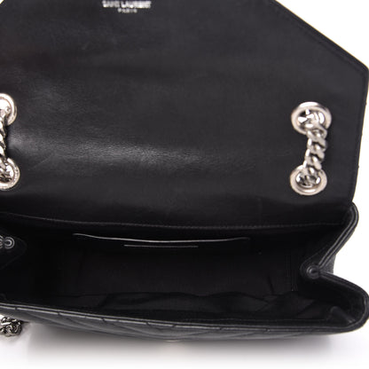 Saint Laurent Sheepskin Matelasse Medium Monogram College Punk Chain Satchel Black 5 of 9