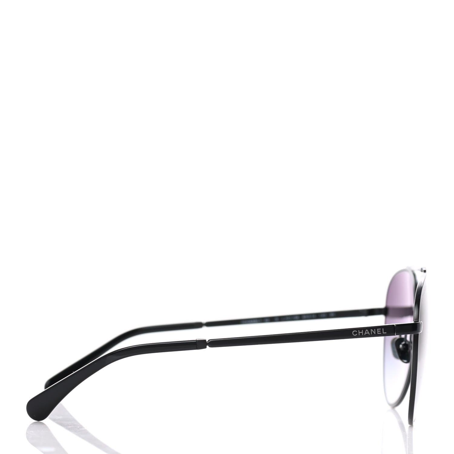 Chanel Aviator Metallic Pilot Sunglasses 4231 Black 3 of 8