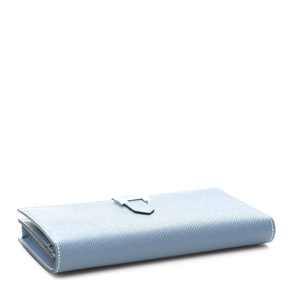 Hermes Epsom Bearn Gusset Wallet Blue Jean 4 of 7