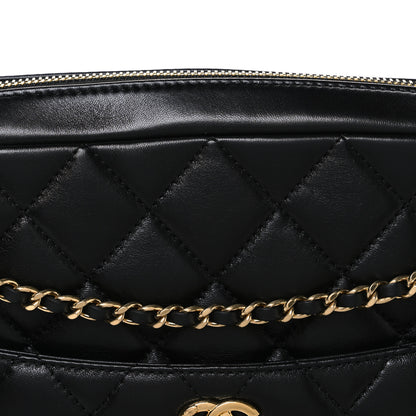 Chanel Lambskin Quilted Large Camera Case Black 8 of 10