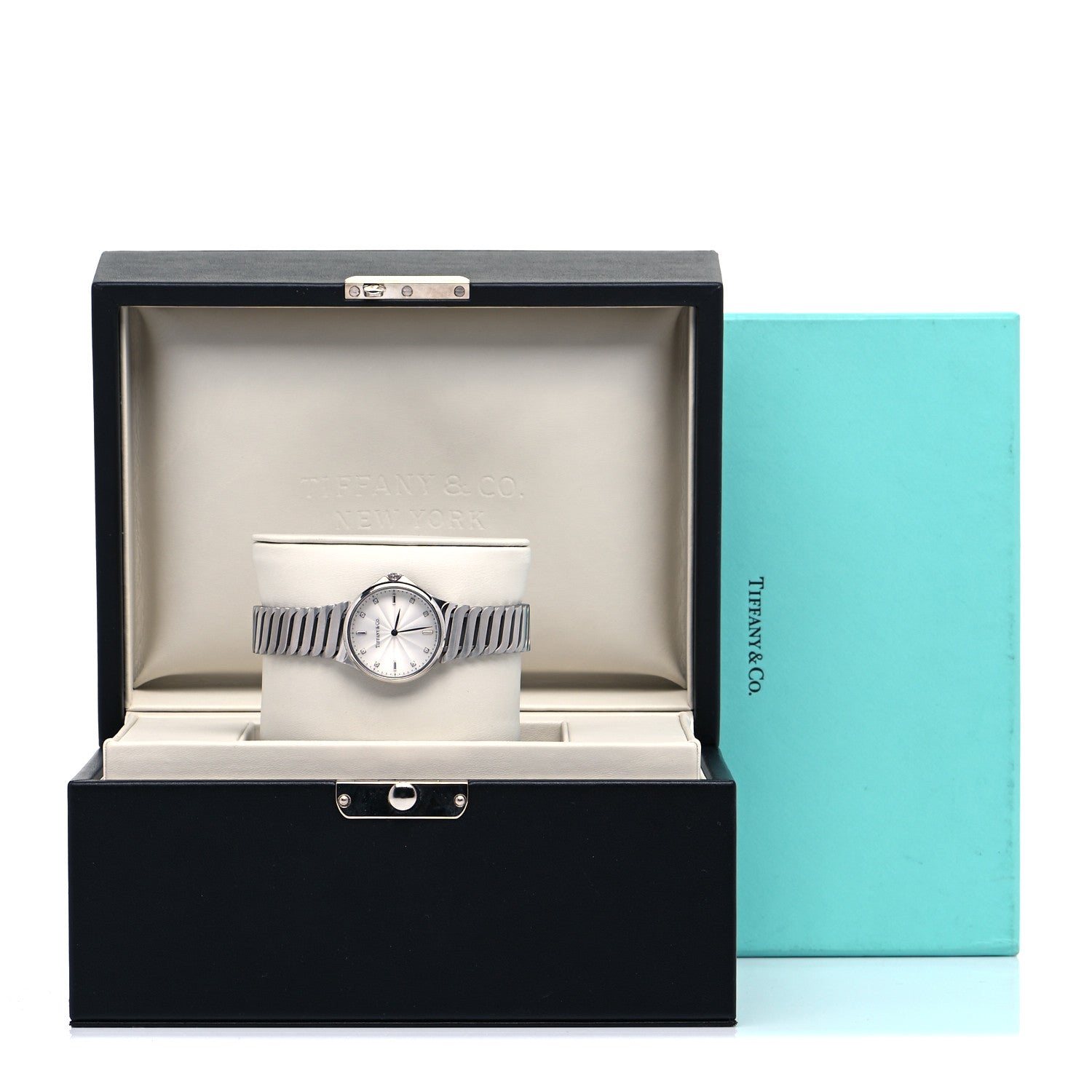 Tiffany Stainless Steel Diamond 28mm Metro 2-Hand Quartz Watch 5 of 5