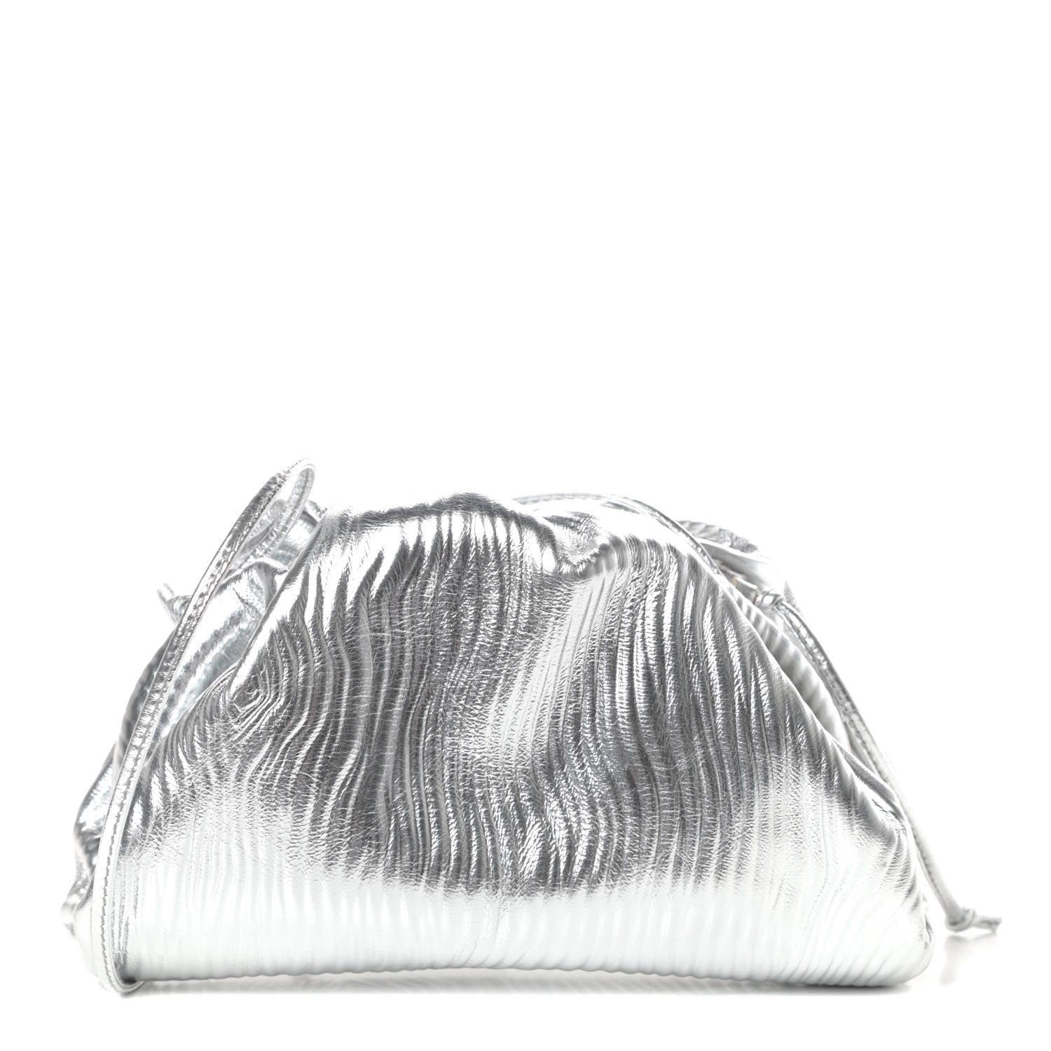 Bottega Veneta Metalic Bark Calfskin The Mini Pouch Silver 1 of 8