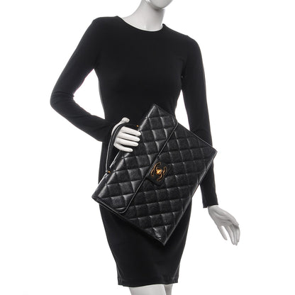 Chanel Caviar Quilted Briefcase Laptop Bag Black 2 of 13