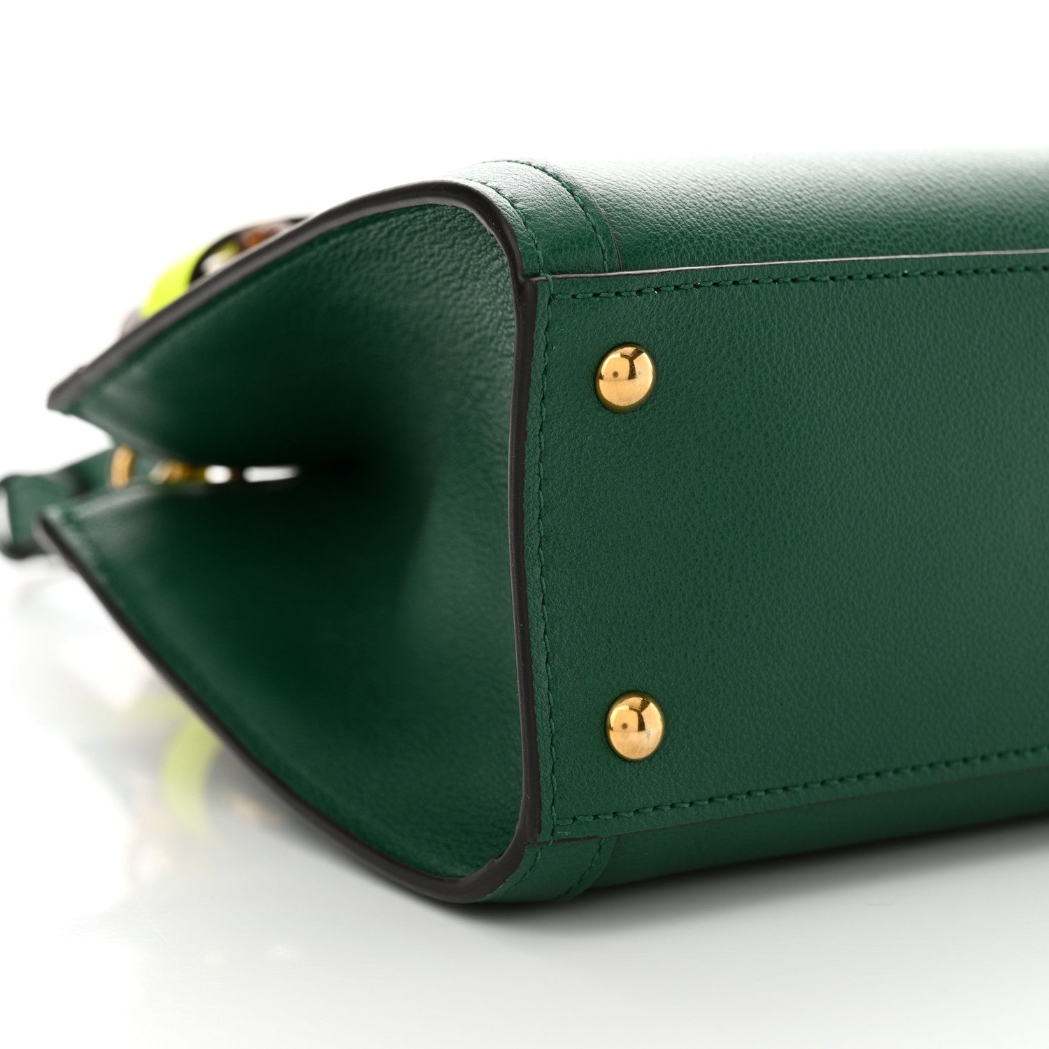 Gucci Wonka Grain Calfskin Mini Diana Tote Bag Green Yellow Fluo 9 of 10