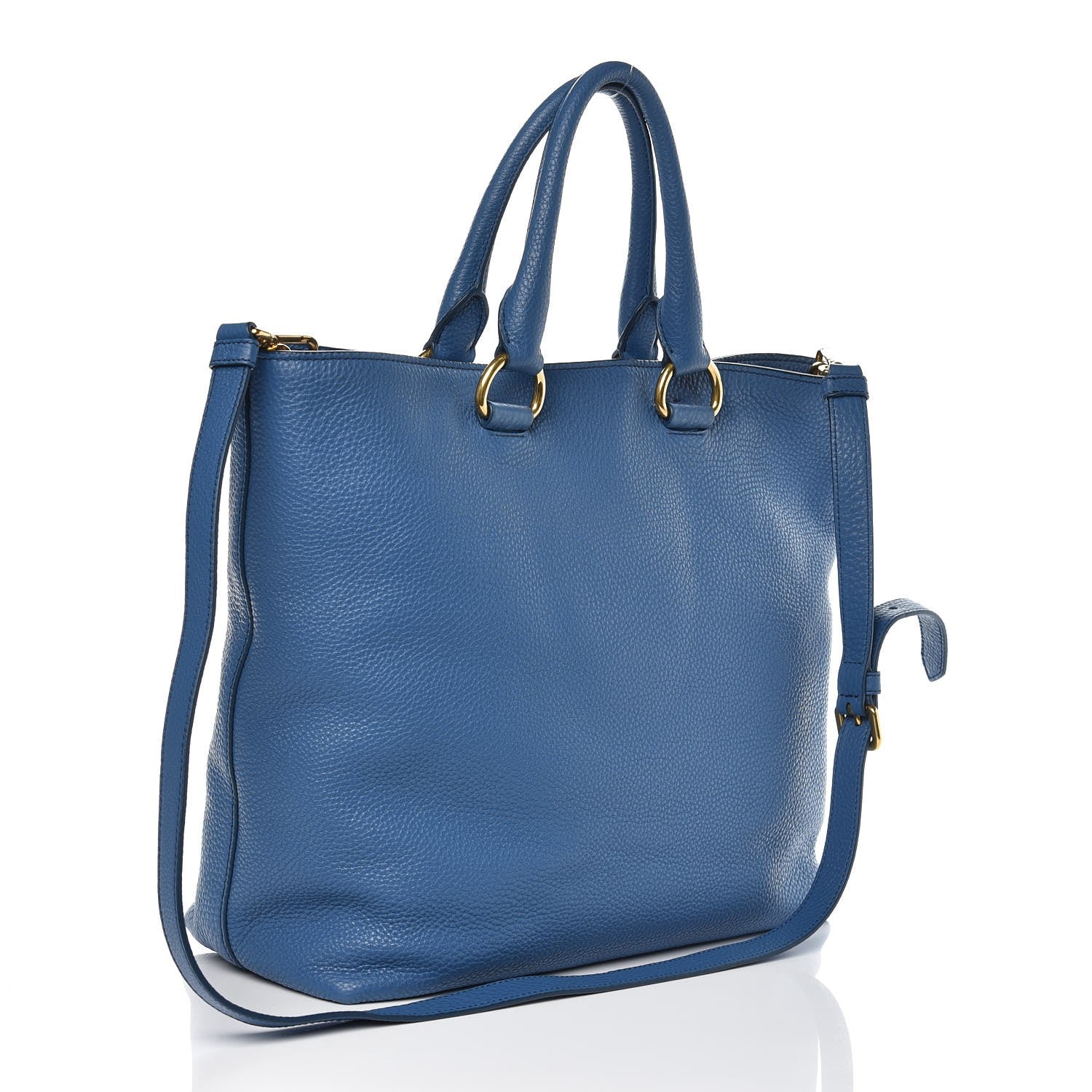 Prada Vitello Daino Tote Cobalto 4 of 8