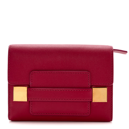 Delvaux Calfskin Madam Tri-Fold Wallet Framboise 1 of 10