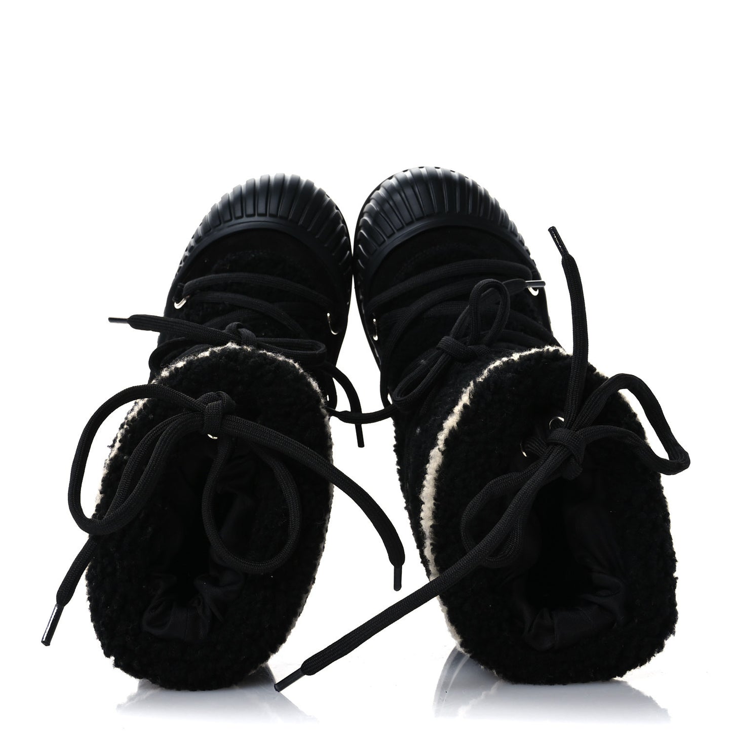 Suede Shearling Polar Flat Half Boots 36 Black
