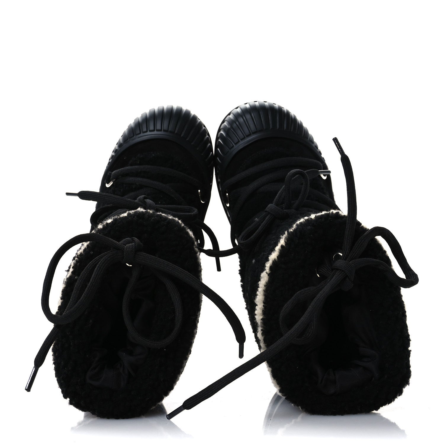 Louis Vuitton Suede Shearling Polar Flat Half Boots 36 Black 2 of 8