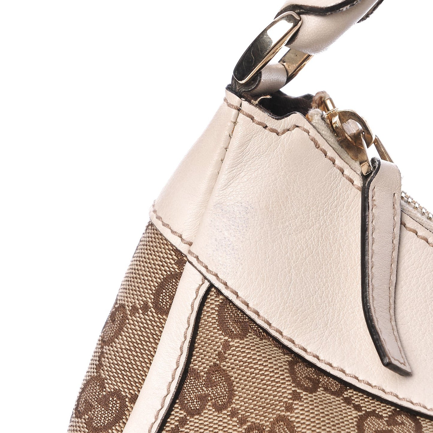 Monogram Large D Gold Ring Hobo Off White