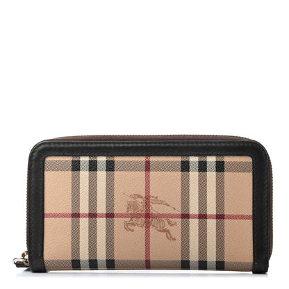 Burberry Haymarket Check Large Ziggy Zip Around Wallet Chocolate 1 of 10