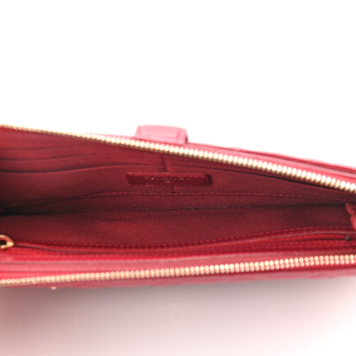 Lambskin Quilted All About Chanel Charm Wristlet Wallet Red